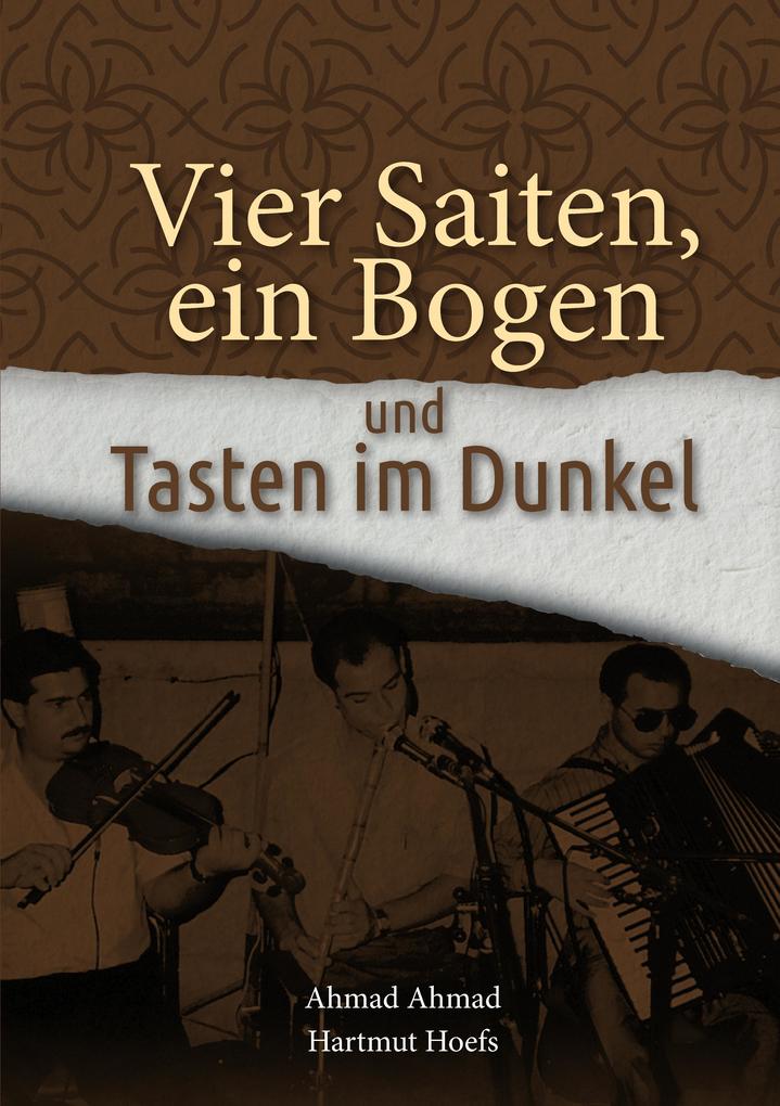 Vier Saiten ein Bogen und Tasten im Dunkel