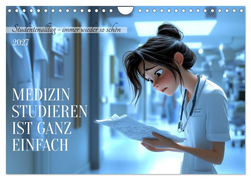 Medizin studieren ist ganz einfach (Wandkalender 2027 DIN A4 quer) CALVENDO Monatskalender