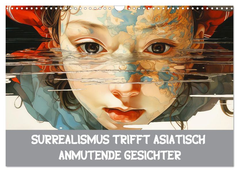 Surrealismus trifft asiatisch anmutende Gesichter (Wandkalender 2027 DIN A3 quer) CALVENDO Monatskalender