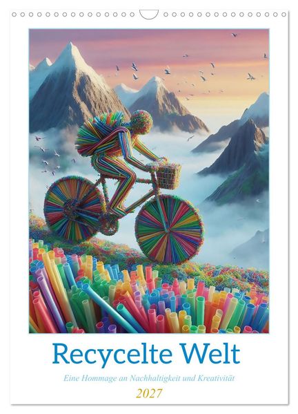 Recycelte Welt - Eine Hommage an Nachhaltigkeit und Kreativität (Wandkalender 2027 DIN A3 hoch) CALVENDO Monatskalender