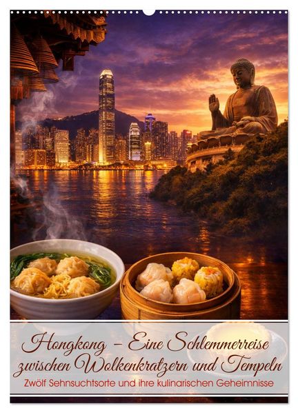 Hongkong - Eine Schlemmerreise zwischen Wolkenkratzern und Tempeln (Wandkalender 2027 DIN A2 hoch) CALVENDO Monatskalender