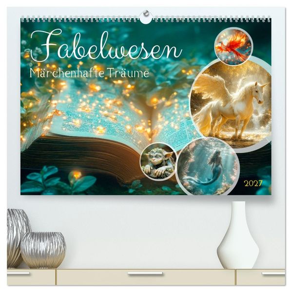FABELWESEN Märchenhafte Träume (hochwertiger Premium Wandkalender 2027 DIN A2 quer) Kunstdruck in Hochglanz