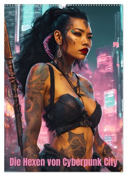Die Hexen von Cyberpunk City (Wandkalender 2027 DIN A2 hoch) CALVENDO Monatskalender
