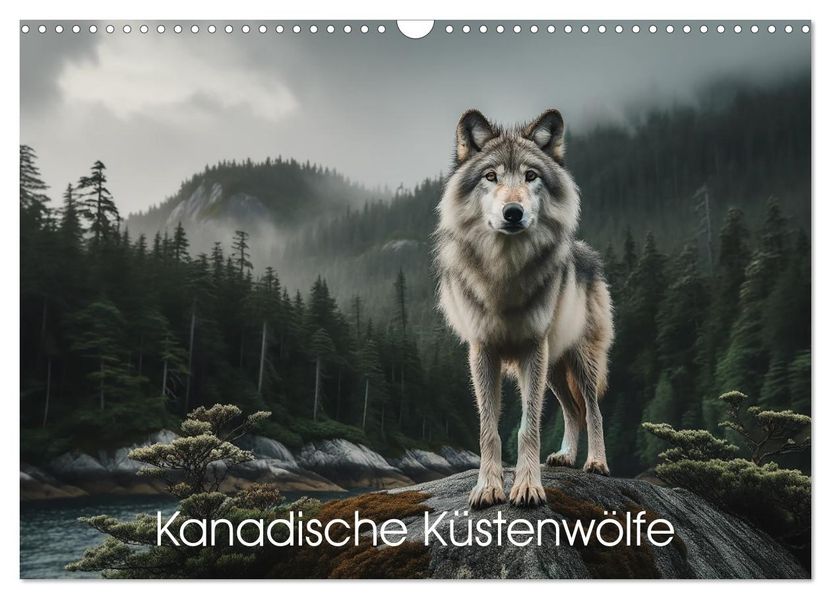 Kanadische Küstenwölfe (Wandkalender 2027 DIN A3 quer) CALVENDO Monatskalender