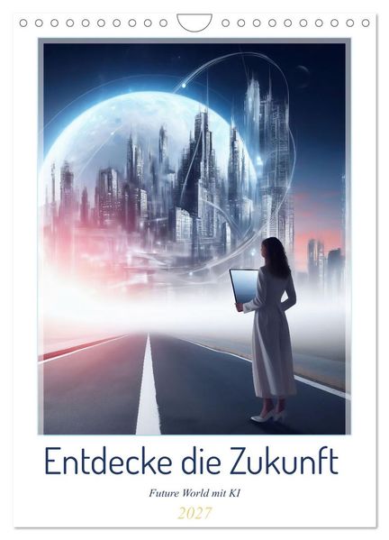 Entdecke die Zukunft - Future World mit KI (Wandkalender 2027 DIN A4 hoch) CALVENDO Monatskalender