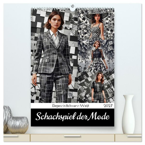 Schachspiel der Mode (hochwertiger Premium Wandkalender 2027 DIN A2 hoch) Kunstdruck in Hochglanz