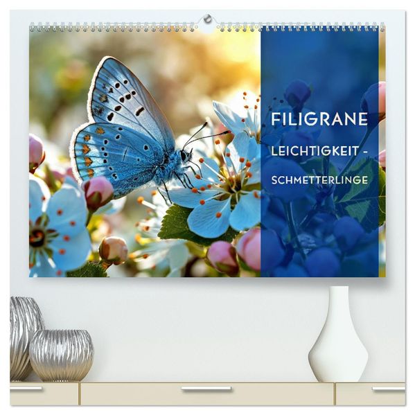 Filigrane Leichtigkeit - Schmetterlinge (hochwertiger Premium Wandkalender 2027 DIN A2 quer) Kunstdruck in Hochglanz