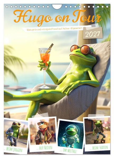Hugo on Tour (Wandkalender 2027 DIN A4 hoch) CALVENDO Monatskalender