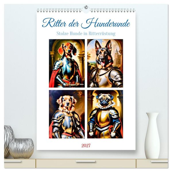 Ritter der Hunderunde (hochwertiger Premium Wandkalender 2027 DIN A2 hoch) Kunstdruck in Hochglanz