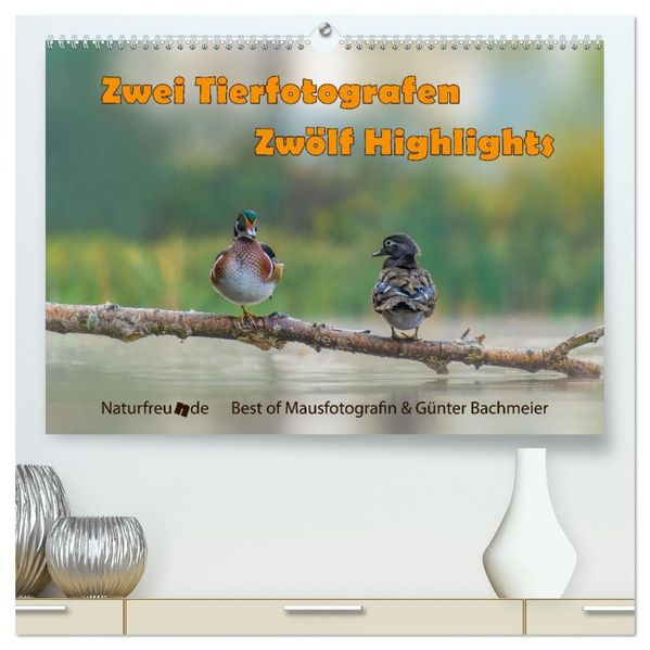 Zwei Tierfotografen Zwölf Highlights (hochwertiger Premium Wandkalender 2027 DIN A2 quer) Kunstdruck in Hochglanz