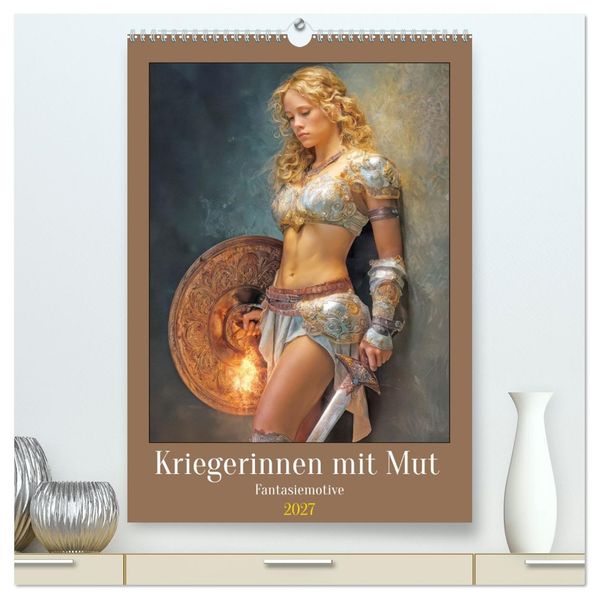 Kriegerinnen mit Mut - Fantasiemotive (hochwertiger Premium Wandkalender 2027 DIN A2 hoch) Kunstdruck in Hochglanz