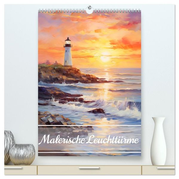 Malersiche Leuchttürme (hochwertiger Premium Wandkalender 2027 DIN A2 hoch) Kunstdruck in Hochglanz