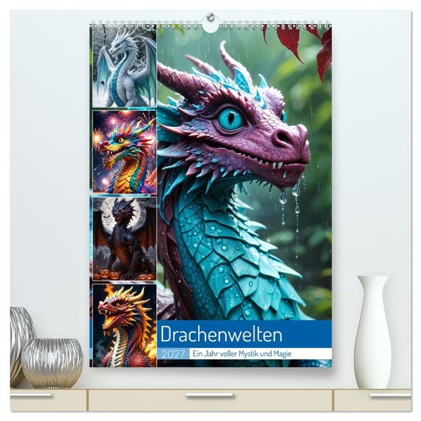 Drachenwelten - Ein Jahr voller Mystik und Magie (hochwertiger Premium Wandkalender 2027 DIN A2 hoch) Kunstdruck in Hochglanz