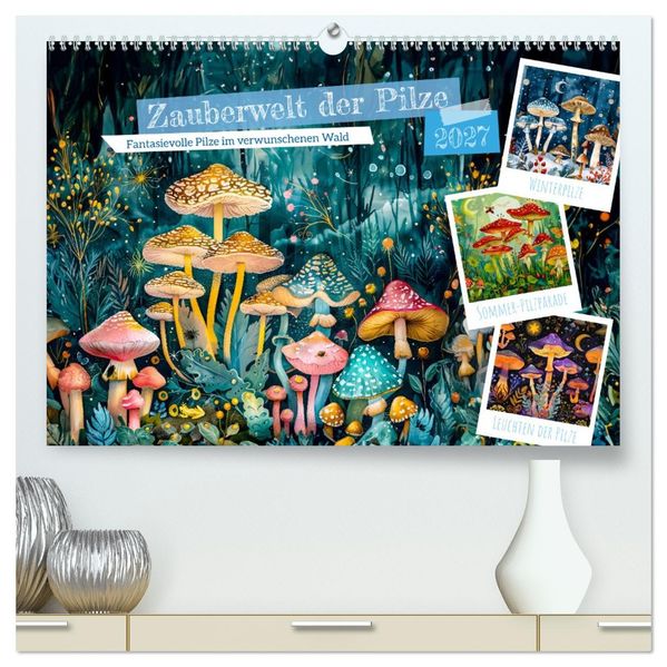 Zauberwelt der Pilze - Fantasievolle Pilze im verwunschenen Wald (hochwertiger Premium Wandkalender 2027 DIN A2 quer) Kunstdruck in Hochglanz