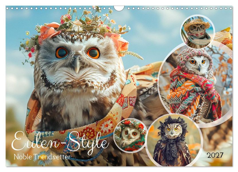 Eulen-Style. Noble Trendsetter (Wandkalender 2027 DIN A3 quer) CALVENDO Monatskalender