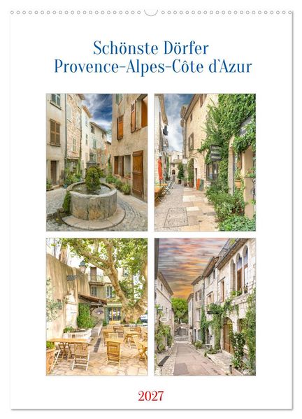 Schönste Dörfer - Provence-Alpes-Côte d'Azur (Wandkalender 2027 DIN A2 hoch) CALVENDO Monatskalender