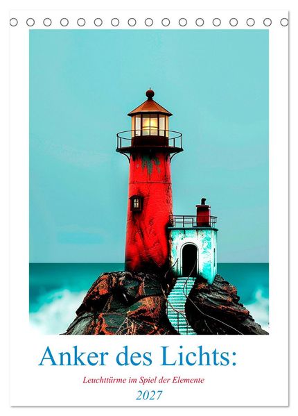 Anker des Lichts: Leuchttürme im Spiel der Elemente (Tischkalender 2027 DIN A5 hoch) CALVENDO Monatskalender
