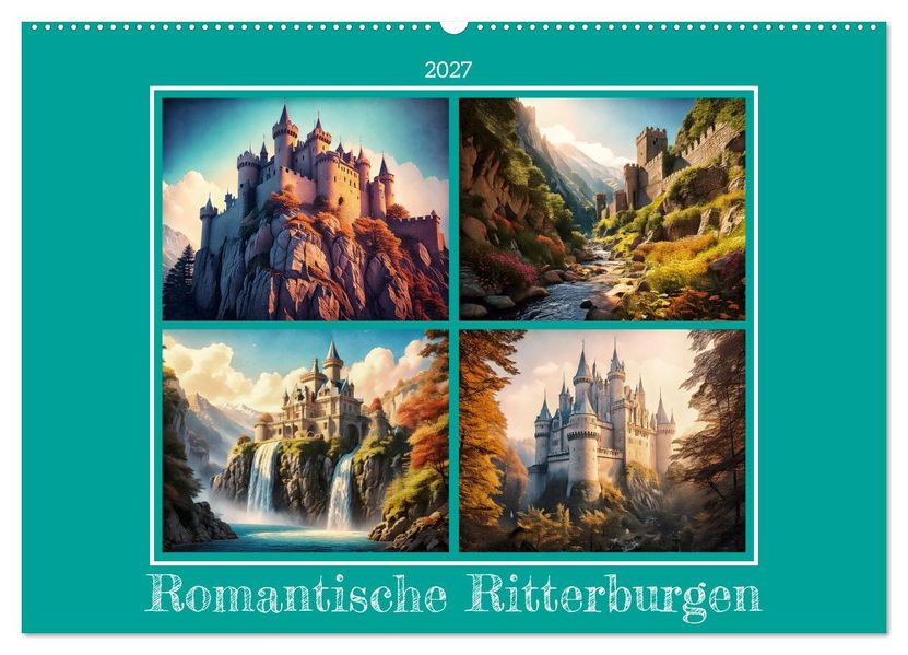 Romantische Ritterburgen (Wandkalender 2027 DIN A2 quer) CALVENDO Monatskalender