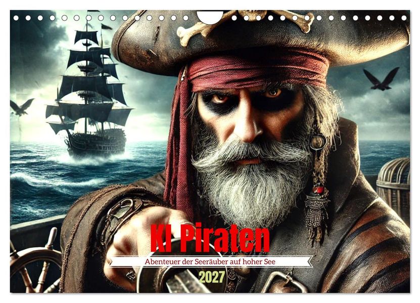 KI Piraten - Abenteuer der Seeräuber auf hoher See (Wandkalender 2027 DIN A4 quer) CALVENDO Monatskalender