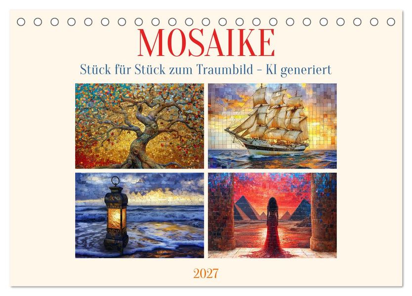 Mosaike (Tischkalender 2027 DIN A5 quer) CALVENDO Monatskalender