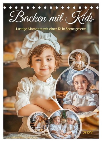 Backen mit Kids (Tischkalender 2027 DIN A5 hoch) CALVENDO Monatskalender
