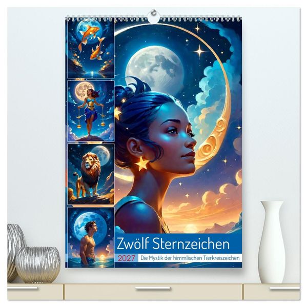Zwölf Sternzeichen (hochwertiger Premium Wandkalender 2027 DIN A2 hoch) Kunstdruck in Hochglanz