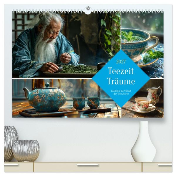 Teezeit Träume (hochwertiger Premium Wandkalender 2027 DIN A2 quer) Kunstdruck in Hochglanz
