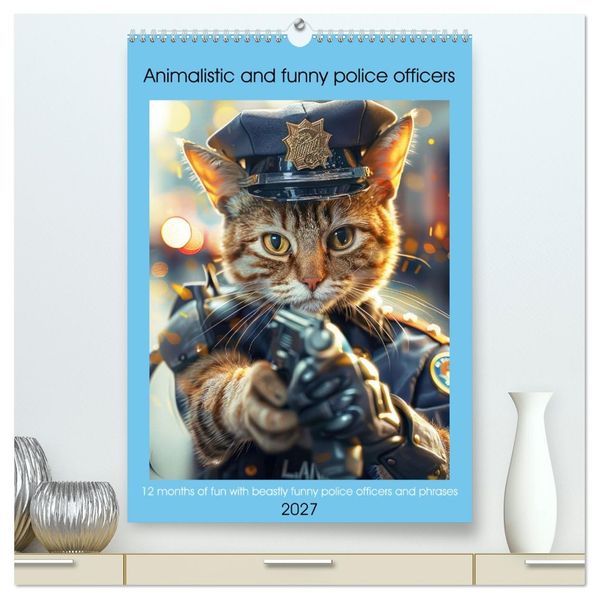 Animalistic and funny police officers (High Quality Premium Wall Calendar 2027 DIN A2 portrait)CALVENDO 12 Month Wall Calendar