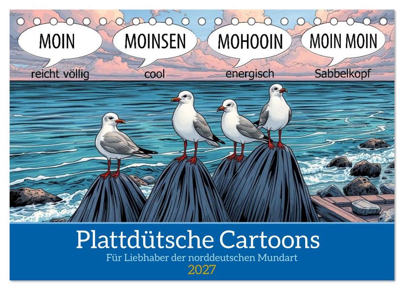 Plattdütsche Cartoons (Tischkalender 2027 DIN A5 quer) CALVENDO Monatskalender