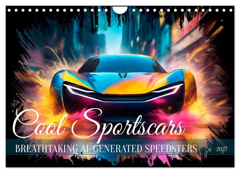 COOL SPORTSCARS Breathtaking AI-generated speedsters (Wall Calendar 2027 DIN A4 landscape) CALVENDO 12 Month Wall Calendar