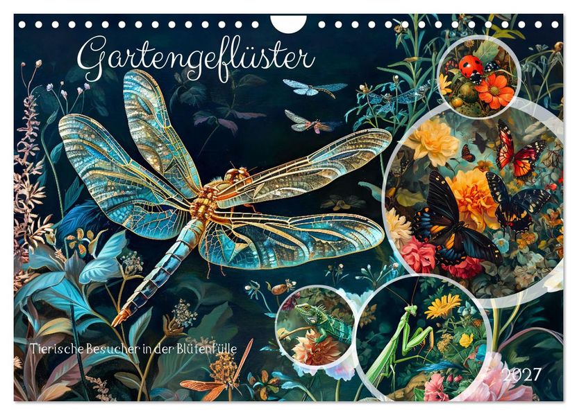 Gartengeflüster - Tierische Besucher in der Blütenfülle (Wandkalender 2027 DIN A4 quer) CALVENDO Monatskalender