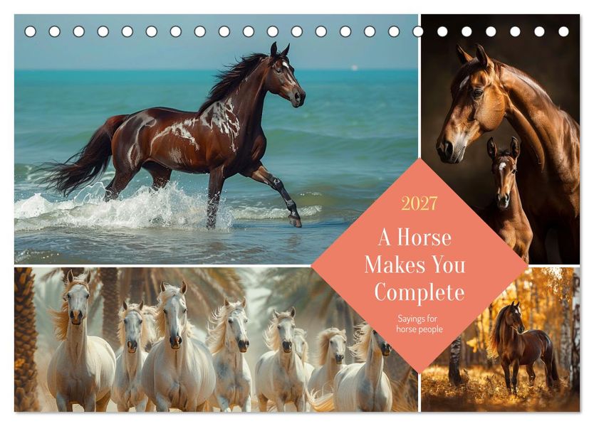 A Horse Makes You Complete (Desk Calendar 2027 DIN A5 landscape) CALVENDO 12 Month DeskCalendar