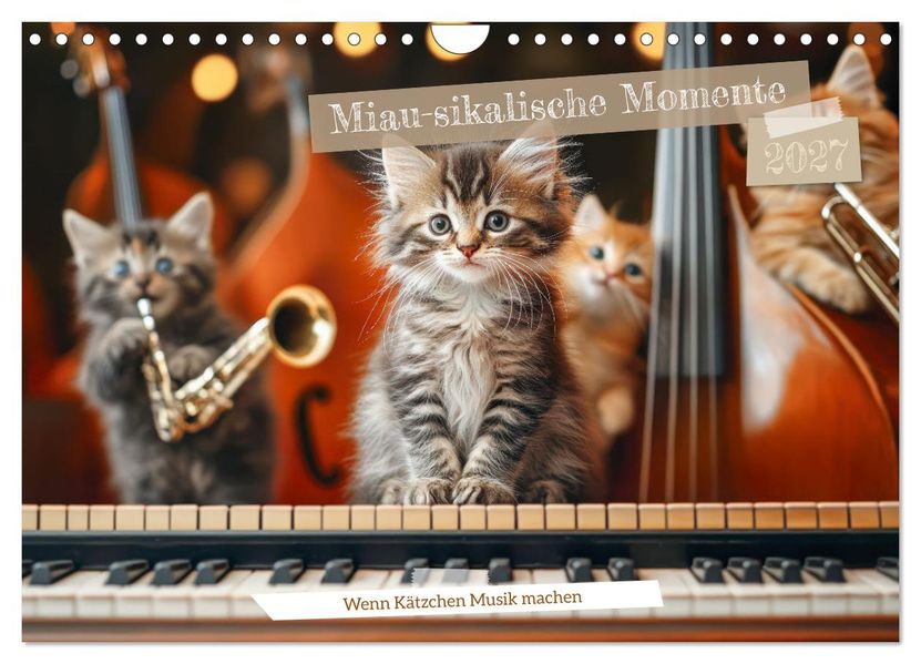 Miau-sikalische Momente (Wandkalender 2027 DIN A4 quer) CALVENDO Monatskalender