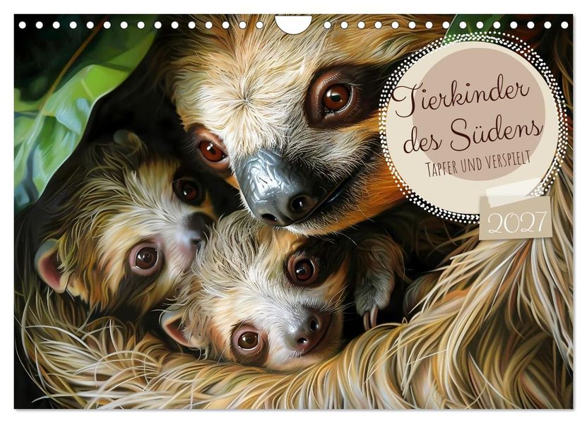 Tierkinder des Südens (Wandkalender 2027 DIN A4 quer) CALVENDO Monatskalender