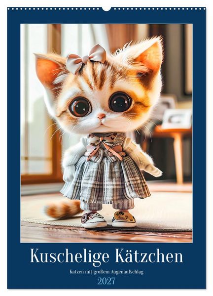 Kuschelige Kätzchen - Katzen mit großem Augenaufschlag (Wandkalender 2027 DIN A2 hoch) CALVENDO Monatskalender