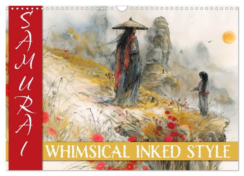 Samurai - whimsical inked style (Wandkalender 2027 DIN A3 quer) CALVENDO Monatskalender