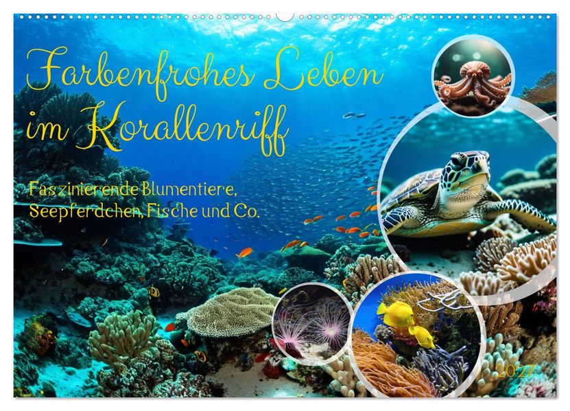 Farbenfrohes Leben im Korallenriff (Wandkalender 2027 DIN A2 quer) CALVENDO Monatskalender