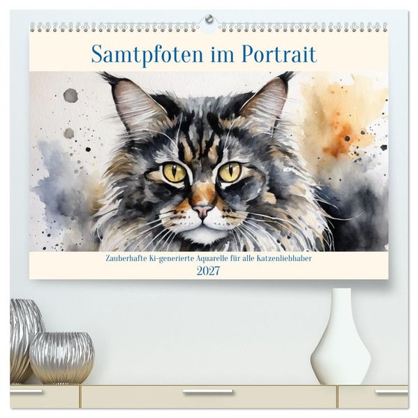 Samtpfoten im Portrait (hochwertiger Premium Wandkalender 2027 DIN A2 quer) Kunstdruck in Hochglanz
