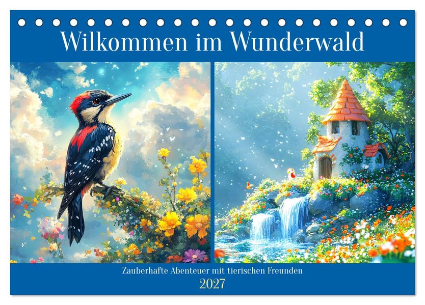 Willkommen im Wunderwald. Zauberhafte Abenteuer mit tierischen Freunden (Tischkalender 2027 DIN A5 quer) CALVENDO Monatskalender