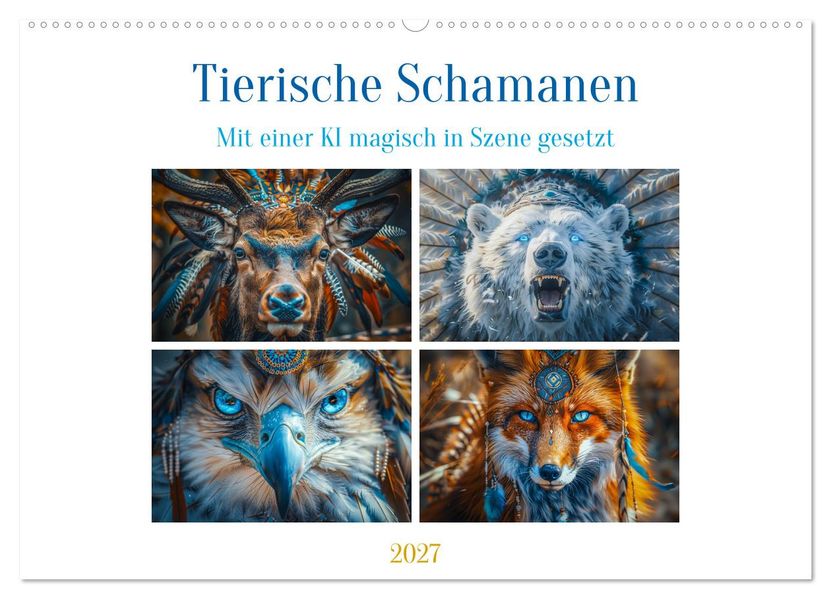 Tierische Schamanen (Wandkalender 2027 DIN A2 quer) CALVENDO Monatskalender