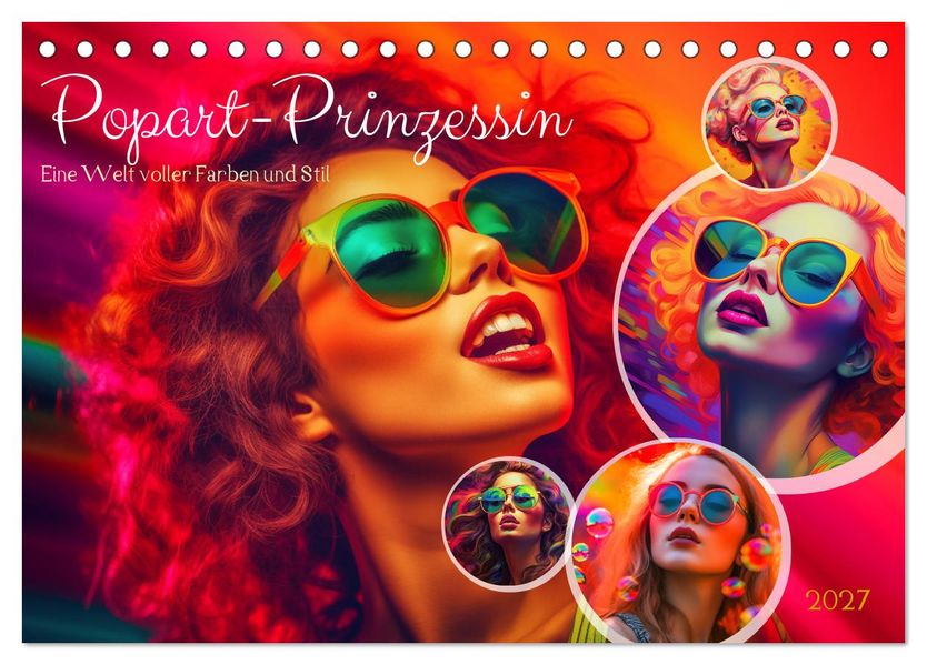 Popart Prinzessin (Tischkalender 2027 DIN A5 quer) CALVENDO Monatskalender