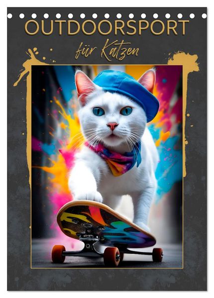 Outdoorsport für Katzen (Tischkalender 2027 DIN A5 hoch) CALVENDO Monatskalender