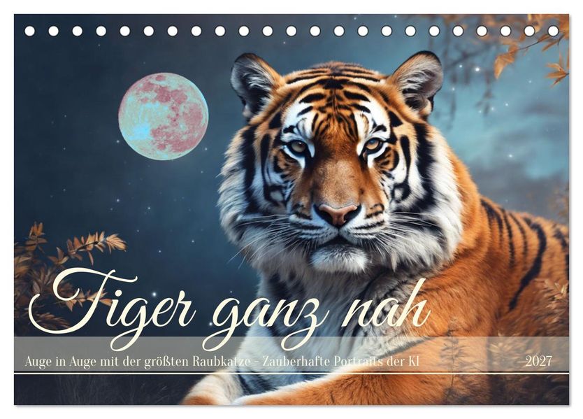 Tiger ganz nah (Tischkalender 2027 DIN A5 quer) CALVENDO Monatskalender
