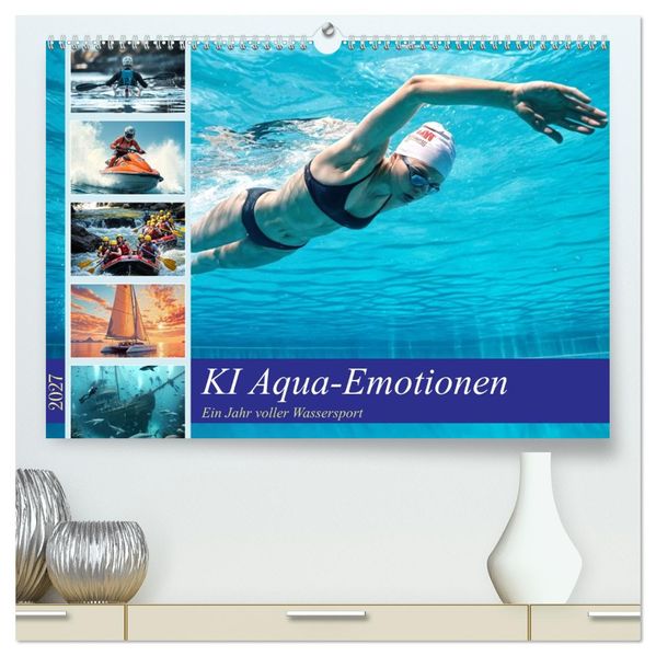 KI Aqua-Emotionen - Ein Jahr voller Wassersport (hochwertiger Premium Wandkalender 2027 DIN A2 quer) Kunstdruck in Hochglanz