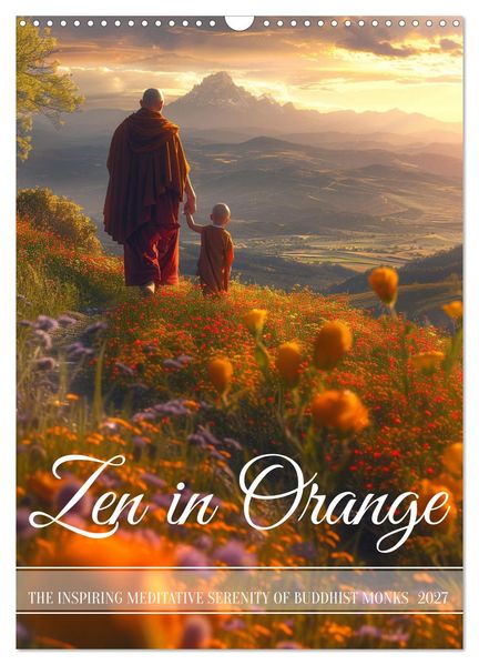 Zen in Orange (Wall Calendar 2027 DIN A3 portrait) CALVENDO 12 Month Wall Calendar