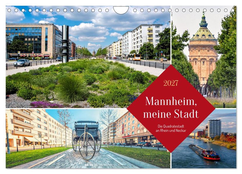 Mannheim meine Stadt (Wandkalender 2027 DIN A4 quer) CALVENDO Monatskalender