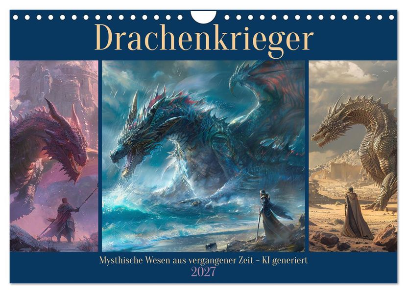 Drachenkrieger (Wandkalender 2027 DIN A4 quer) CALVENDO Monatskalender