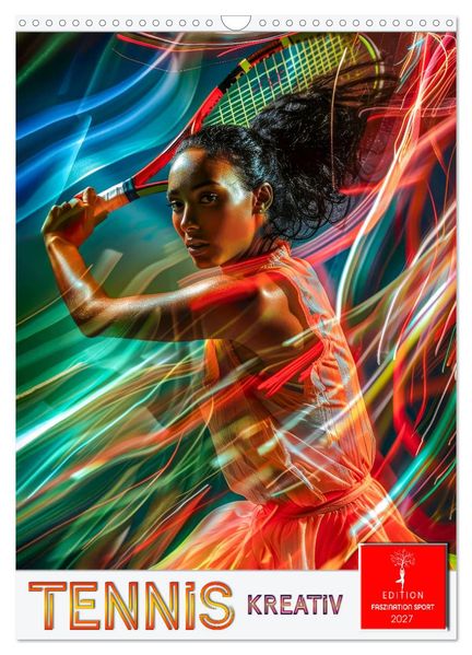 Tennis kreativ (Wandkalender 2027 DIN A3 hoch) CALVENDO Monatskalender