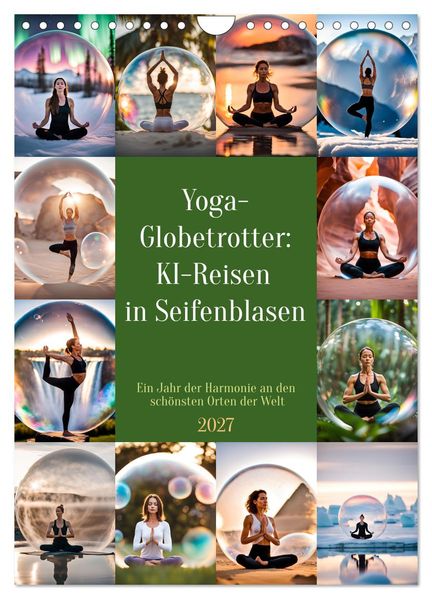 Yoga-Globetrotter: KI-Reisen in Seifenblasen. Ein Jahr der Harmonie an den schönsten Orten der Welt (Wandkalender 2027 DIN A4 hoch) CALVENDO Monatskalender