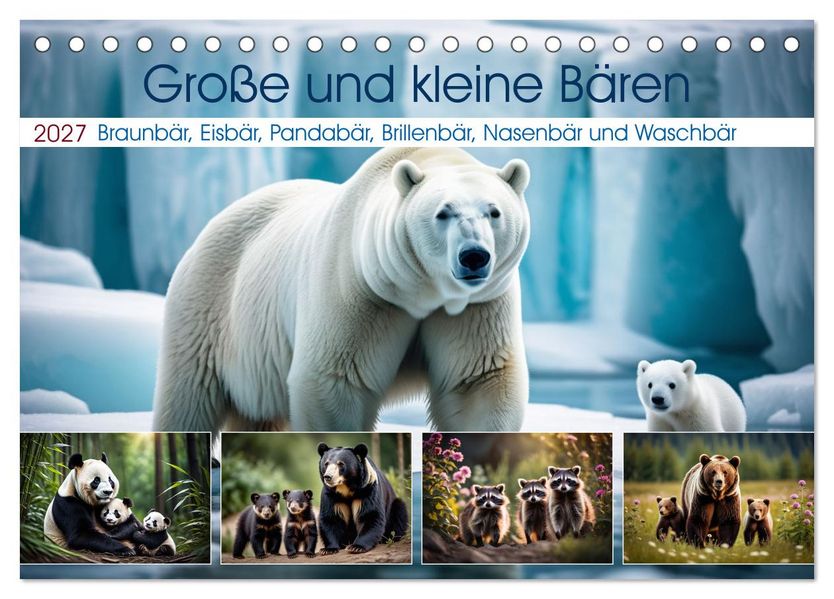 Große und kleine Bären (Tischkalender 2027 DIN A5 quer) CALVENDO Monatskalender